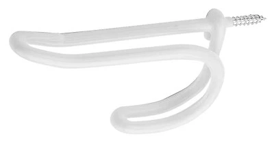 N188-008 Hat & Coat Hook, Screw-In, White Vinyl-Coated Wire, 2-Pk. - Quantity 6