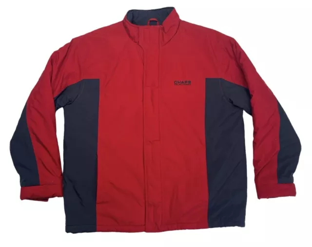 Vintage 90s Chaps Ralph Lauren Men's Large Navy Red Quilt Lined Full Zip Jacket
