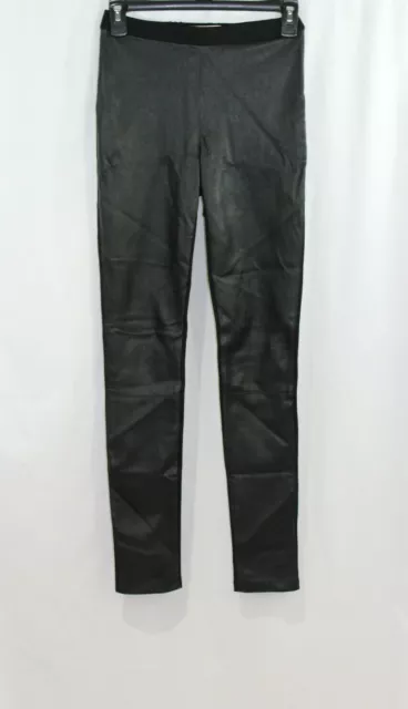 NWT LK Bennett Black TR Agave Faux Leather Front Leggings 2