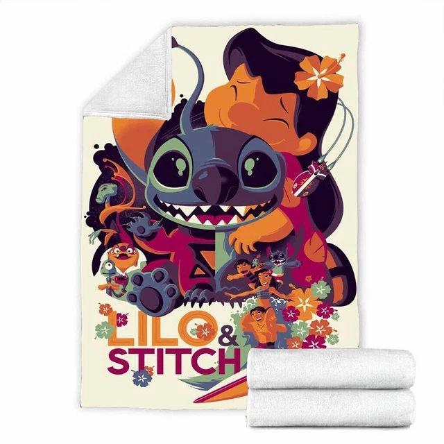 New Lilo & Stitch Fleece Throw Blanket 80x60 Inch