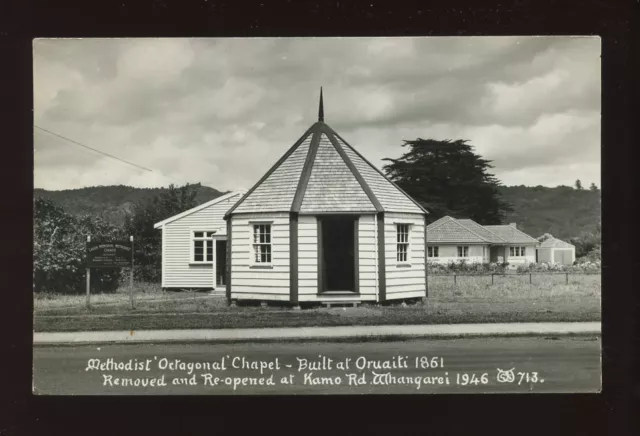 New Zealand WHANGAREI religion Methodist Octagonal Chapel c1950s? RP PPC