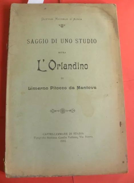 Michele D’Auria SAGGIO SU UNO STUDIO SOPRA L’ORLANDINO Castellammare 1904