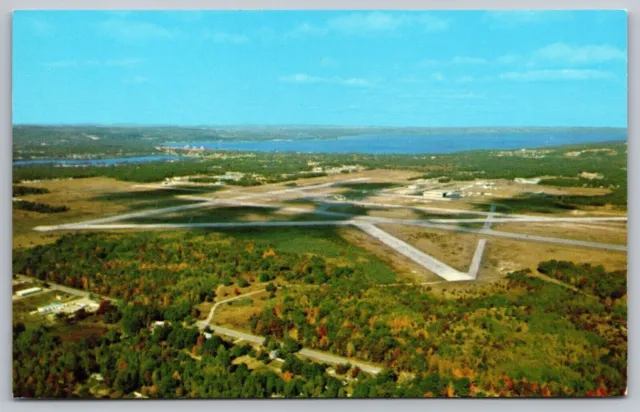Aerial View Cherry Capitol Airport Traverse City Michigan MI Postcard UNP VTG