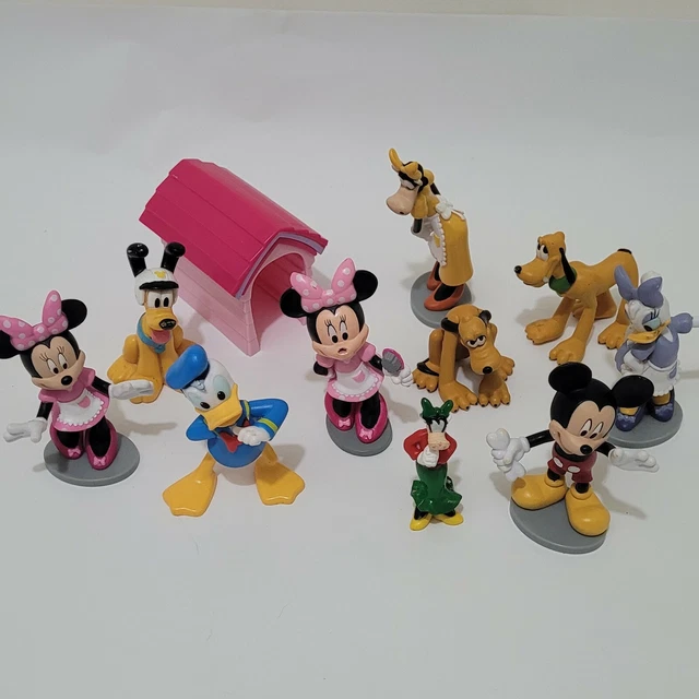 Vintage Disney Pluto Donald Duck Minnie Mouse Figures Lot of 11 PVC