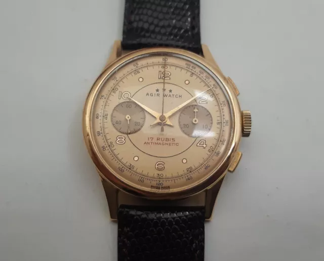 Chronographe Suisse Mecanique Landeron 48 En Or 18K de 1940