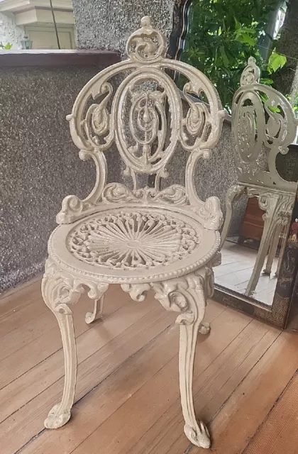 Heavy antique Atlanta Stove Works victorian style cast iron ornate Garden Chair
