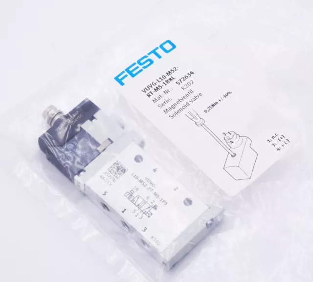 Festo VUVG-L10-M52-RT-M5-1R8L 572634 Magnetventil -unused/OVP-