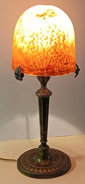 Lampe de chevet art déco France laiton et verre années 30