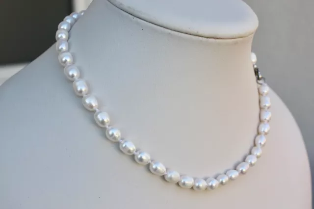 A24 50cm Echt Süßwasser Perlen Schmuck Perlenkette Halskette Kette Collier min