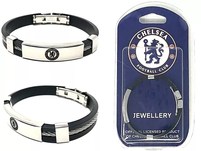 Chelsea FC Silikon Silber Inlay Armband Verein Crest Modisch Armband Geschenk