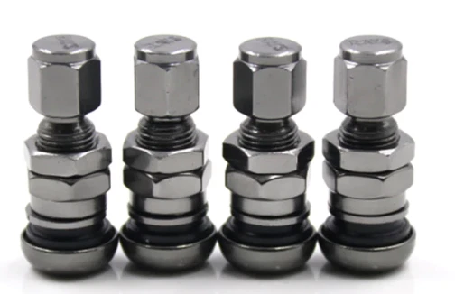 FORGED ALUMINIUM TYRE Valve Stem + Cap SET FOR WORKS RAYS VOLK WHEEL - GUM METAL
