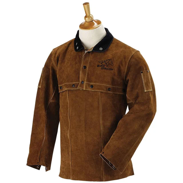 Black Stallion 220CS Cowhide Welding Cape Sleeve with 20" Bib Combo Medium
