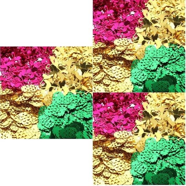 3 Bolsas Decoración de Mesa Hawaiana Fiesta Verano Brillante Mesa Dispersos Decoración