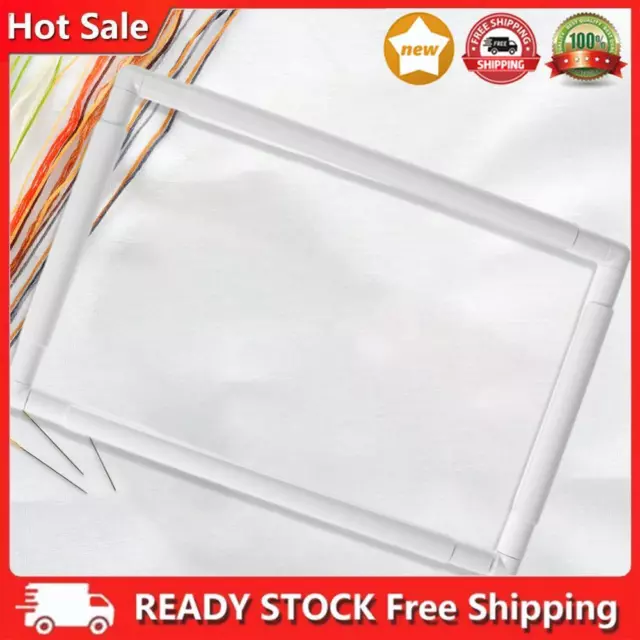 PP Cross Stitch Holder White Square Shape Needlepoint Frame DIY Craft for Sewing