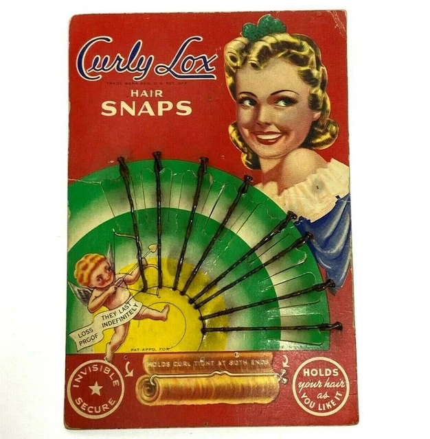 CURLY LOX HAIR Snaps On Display Card Curly Lox Prod Detroit NOS Vintage