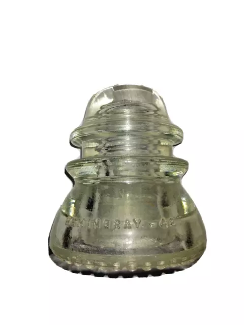 Vintage Pre-Drilled 1/2" Glass Insulator HEMINGRAY 42 Clear Cd 154 MADE IN USA
