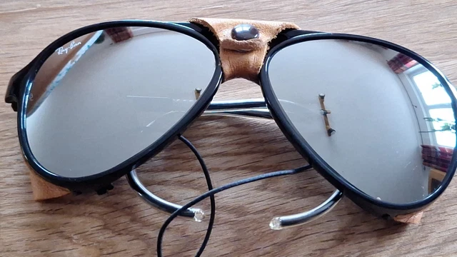 Sonnenbrille Gletscherbrille Ray-Ban verspiegelt mit Seitenschutz Vintage