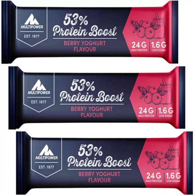 (33,33 EUR/kg) Multipower 53% Protein Boost Bar 24 x 45g Riegel Kiste - Eiweiß