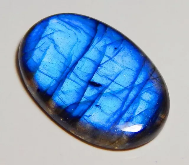 66 Ct TOP 100% Natural Dark Blue Fire Labradorite Oval Cabochon Gemstone T37