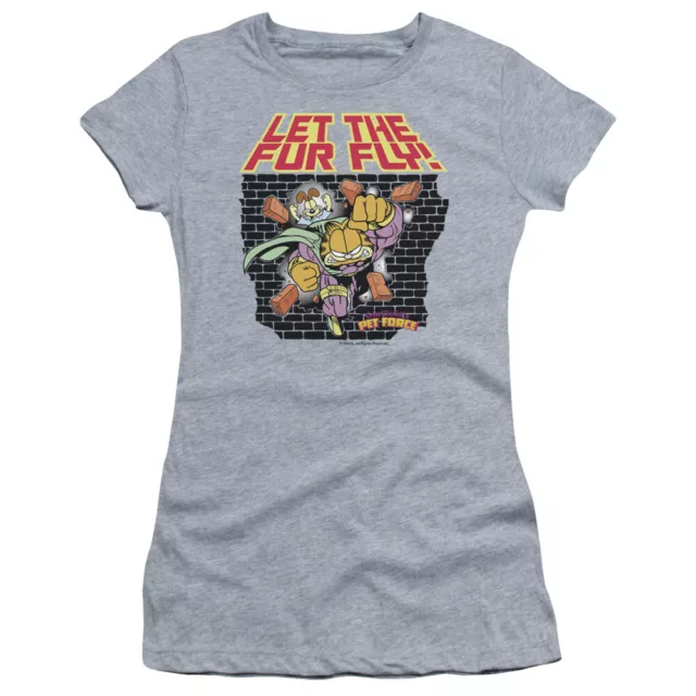 Garfield "Let The Fur Fly" Women's Adult or Girl's Junior Babydoll Tee