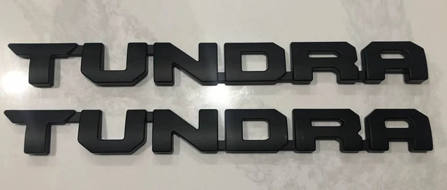 2x TUNDRA Letter Door Emblm Nameplate Matte Black (Fits Toyota Tundra 2014-19)
