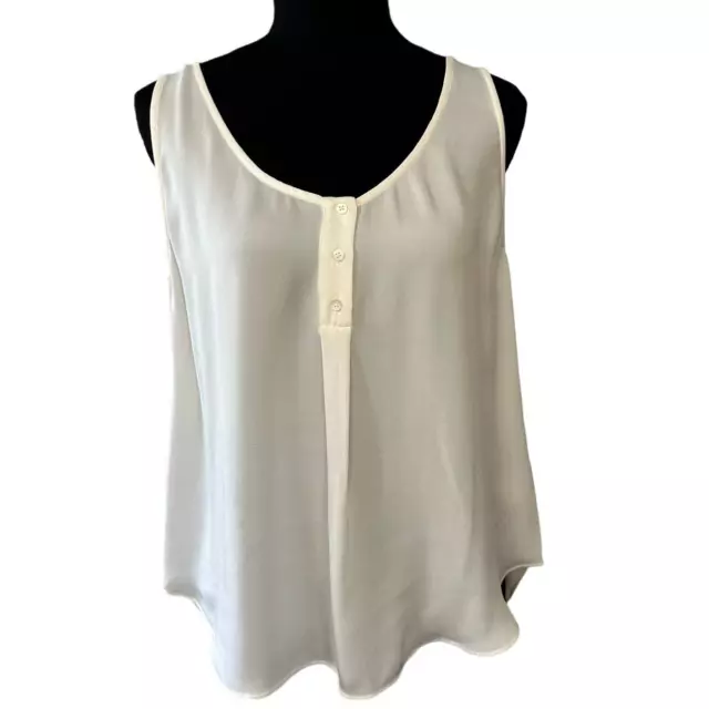 Joie Silk Off White Scoop Neck Cami / Tank, Size L