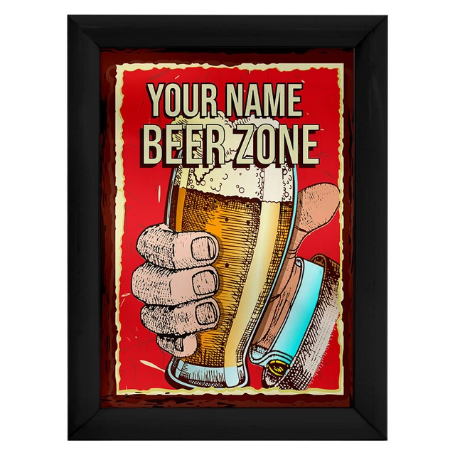 Personalisierte Bierzone - A4 Metallschilddruck - Rahmenoptionen verfügbar 7