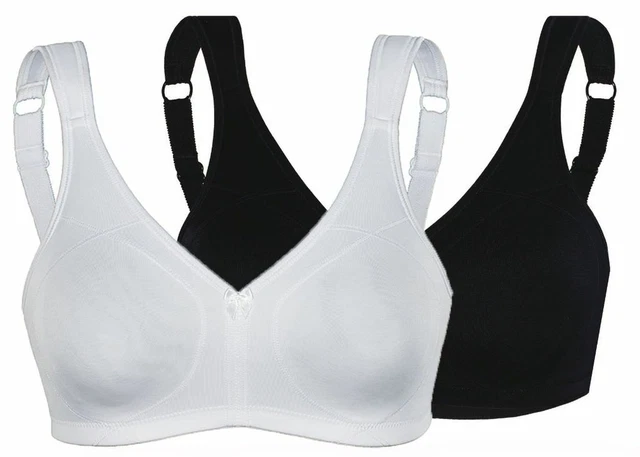 Sassa Sport BH ohne Bügel Entlastungsträger Microfaser schwarz weiss 75-95 B - D