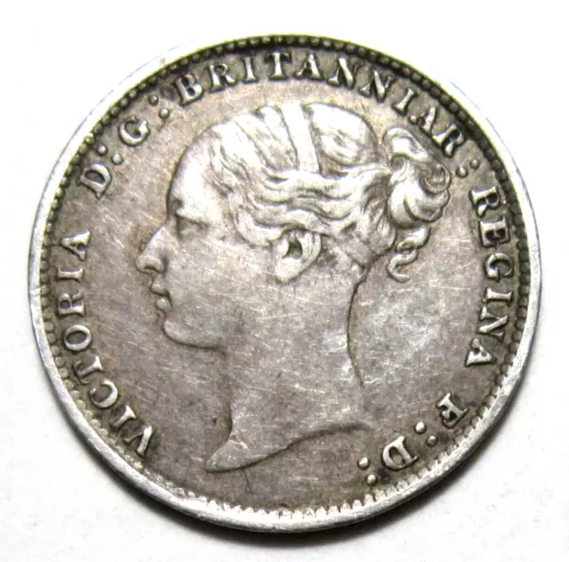 Great Britain. Silver 3 Pence, 1887. Queen Victoria.