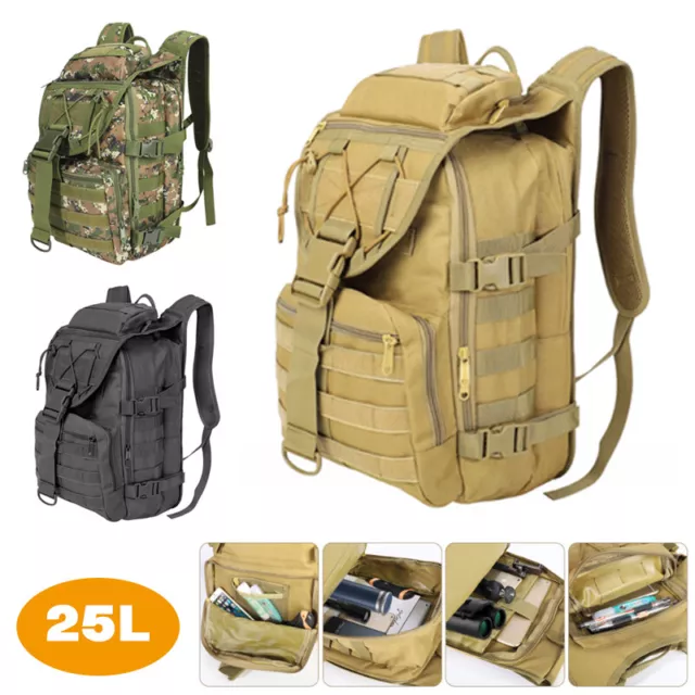 Outdoor Military Molle Tactical Rucksack Backpack Camping Hiking Travel Bag 25L
