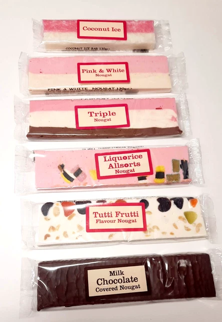 Assortimento bar torrone retrò festa dolci caramelle cioccolato 6 barrette regalo