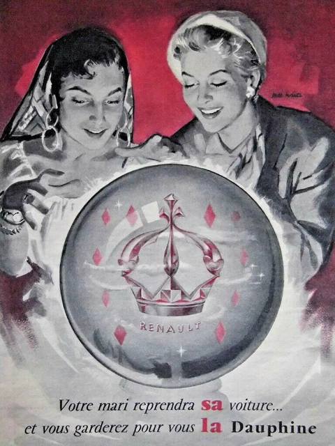1957 Renault's Dauphine Press Advertisement - Crystal Ball - Crown