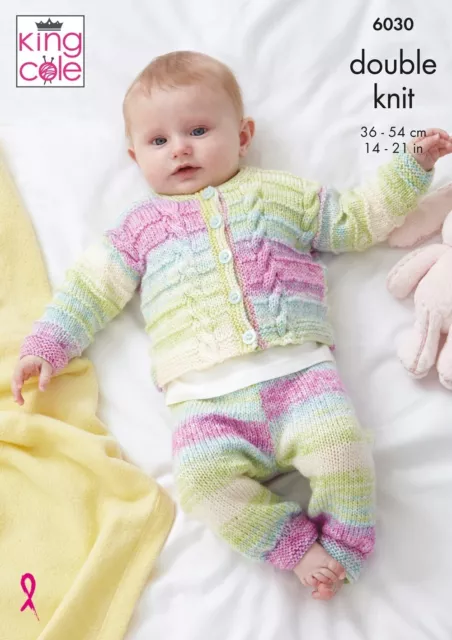 King Cole Strickmuster 6031 DK Baby Kapuzenpullover, Strickjacke und Leggings