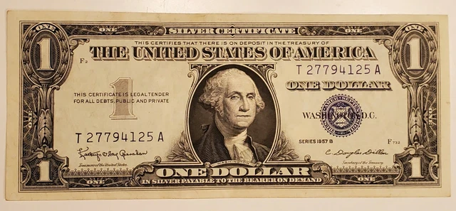 {1} series 1957 B $1 SILVER CERTIFICATE & {1} FEDERAL RESERVE star note  nice!