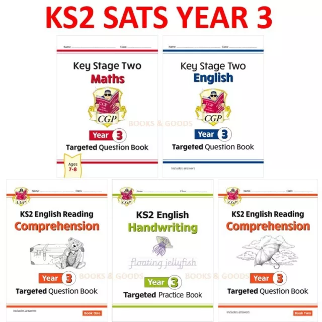 KS2 Year 3 Maths English Complete Targeted Workbooks Bundle with Answer Ages 7-8