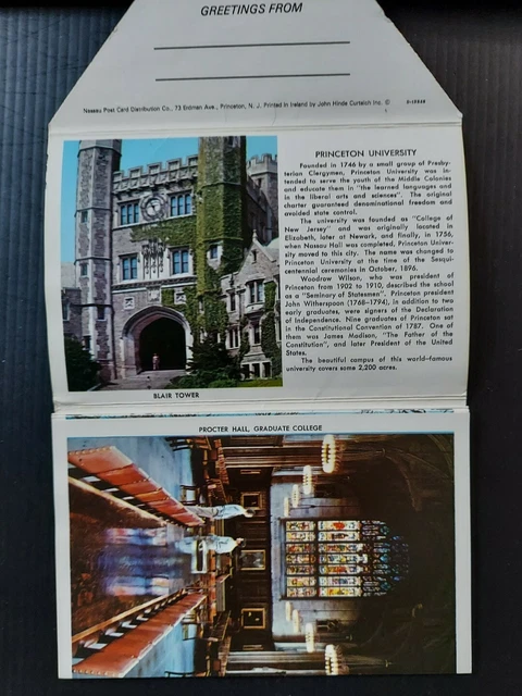 Vintage Princeton University 1965 Fold-Out Postcard 14 Views 3
