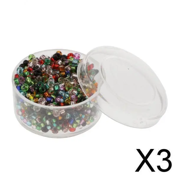 3X  bunt Glasperlen Spacer Perlen Anhänger für Kinder DIY Halskette