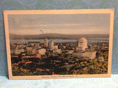 Montreal Quebec Canada Mount Royal St Lawrence River Vtg Postcard Posted 1941