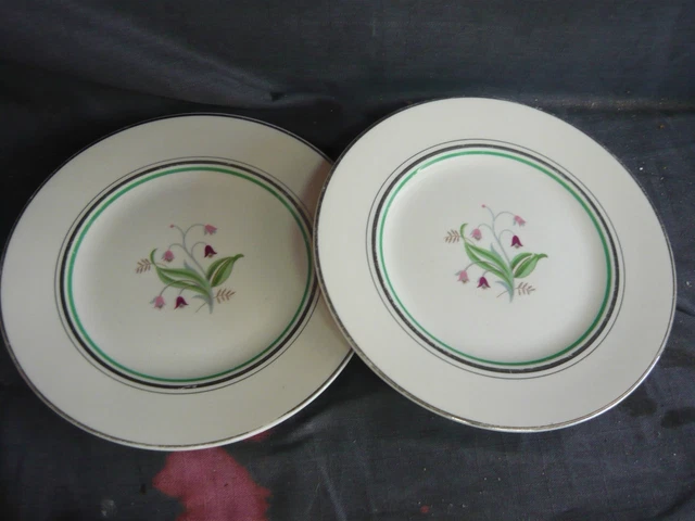 2 O.P. CO. SYRACUSE China  OLD IVORY CORALBEL SALAD PLATES Vintage