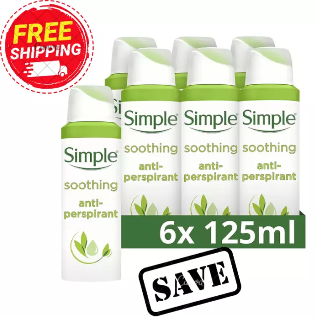 New Simple Soothing Anti-perspirant Deodorant Aerosol 125 ml(pack of 6)