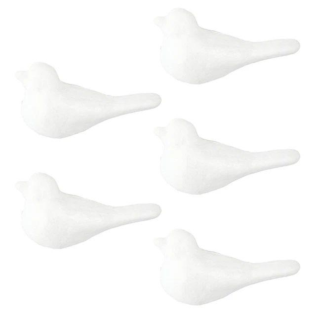 5 piezas Embrión blanco pájaro espuma joyería de cuna para niños White