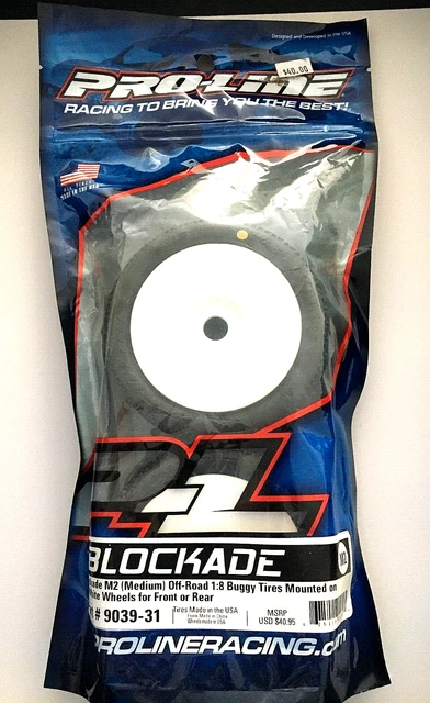 Proline: Blockade M2 (9039-31) MED Off Road 1:8 scale Buggy Tires mounted F or R