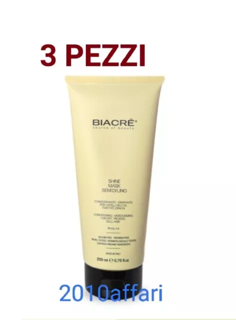 Brillo Máscara Semillas de Lino Acondicionador Crema Hidratante 200ML Biacre - 3