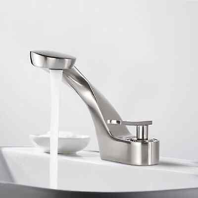Bathroom Faucet Waterfall Single Handle Lavatory Vanity Sink Brushed Nickel