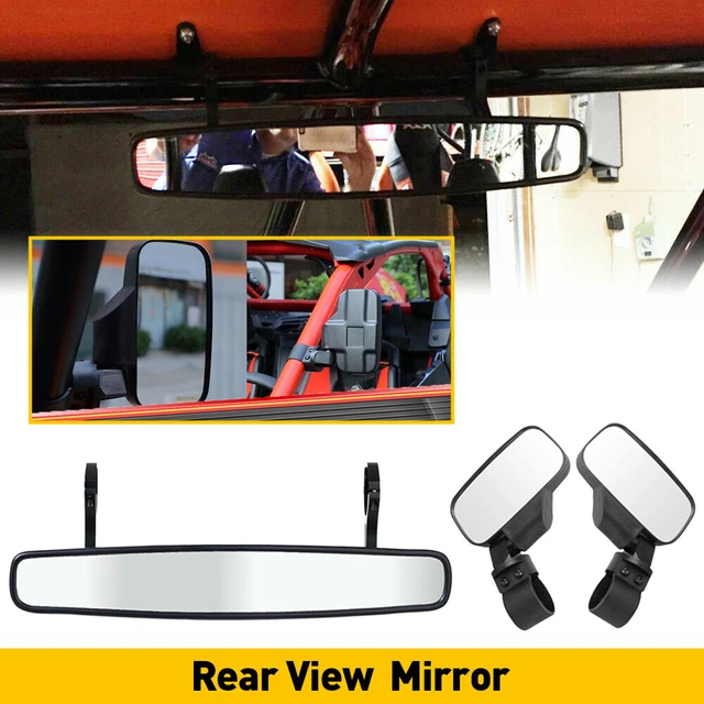 Roll Bar Side & Rear View Mirrors Set For Polaris RZR 800 XP1000 900 Yamaha UTV