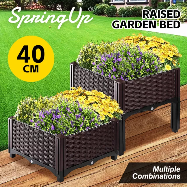 Raised Garden Bed Planter Box Outdoor Herb Flower Vegetable Plastic Grow Pot AU