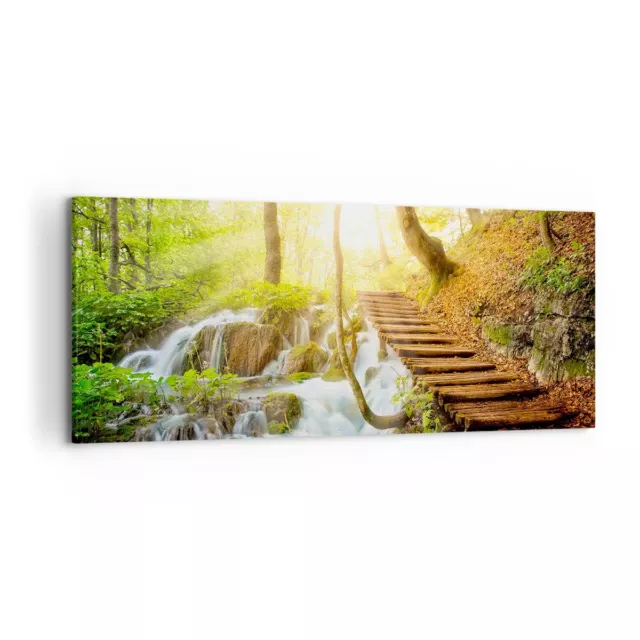 Quadro su Tela 120x50cm parco cascata acqua Stampe Immagini Quadri Murale