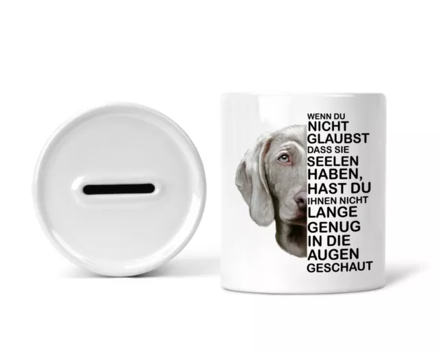 Sparschwein Spardose Sparbüchse Weimaraner Dog Hund Hundebesitzer Geschenk