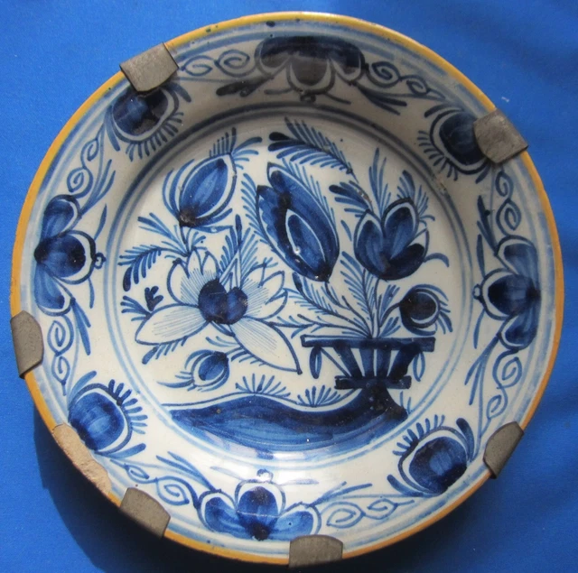 Antique Delft plate - Chinese garden - 18th century