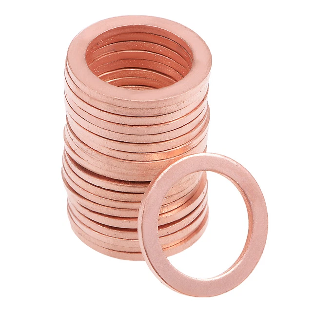 20Pcs 16mm x 22mm x 1.5mm Copper Flat Washer for Screw Bolt